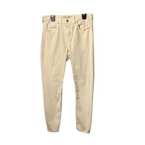 Topshop Moto Jamie Petite Beige Skinny Jeans W28 L28 Cotton Blend Womens